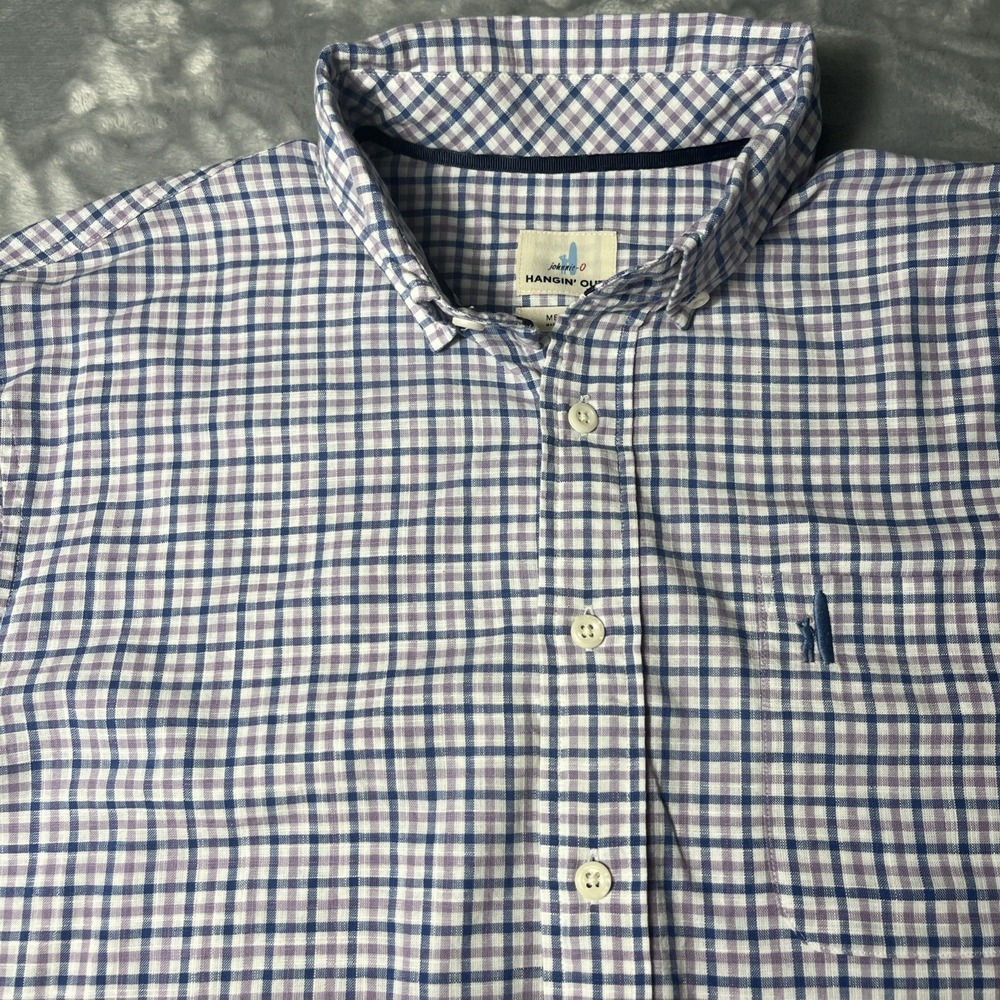 Johnnie-O Hangin' Out Plaid Casual Dress Shirt Mens Size M Button Down Shirt